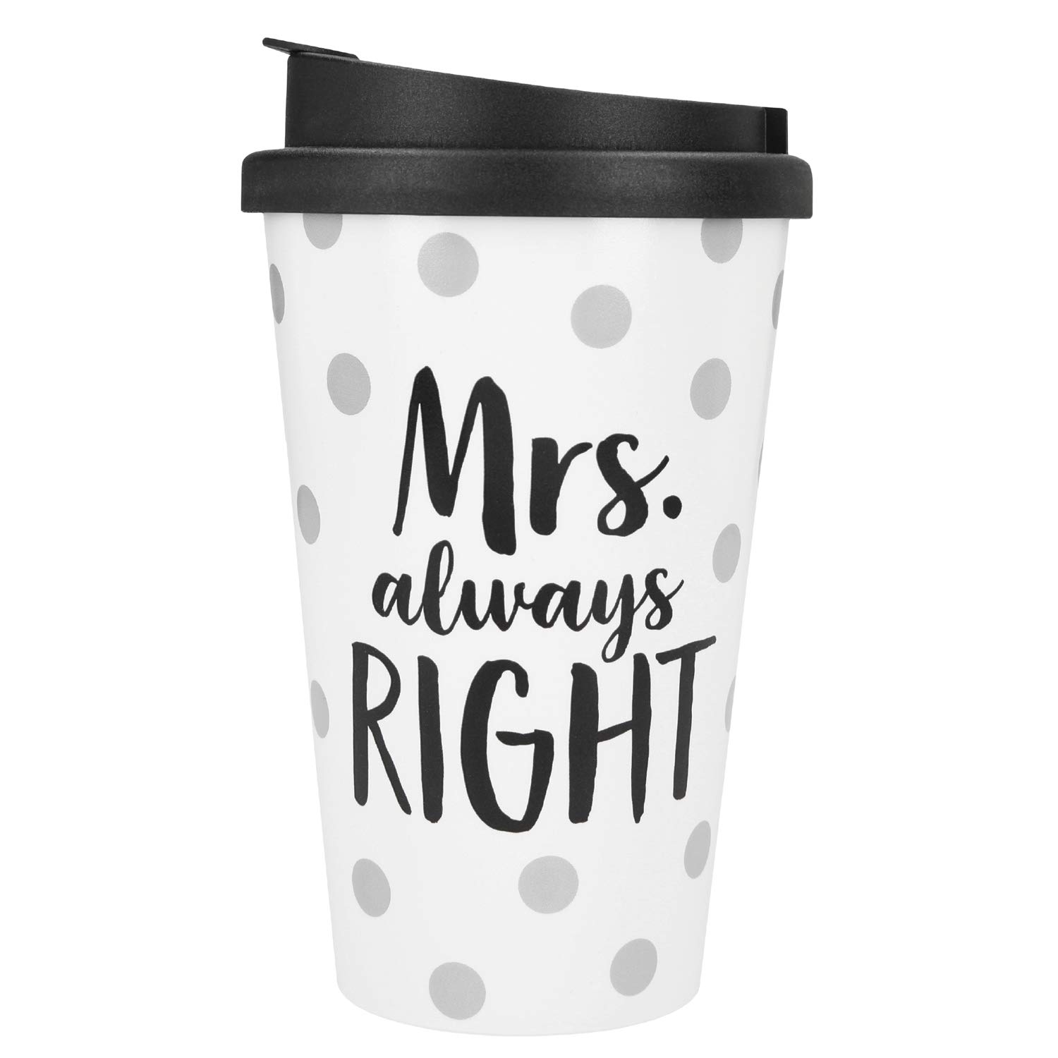Depesche 2180.024 to-Go Plastic Mug with Saying, 350 ml, Mrs Always Right, Multi-Coloured