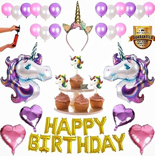 Zmul Unicorn Balloons Birthday Party Supplies & Decorations Set