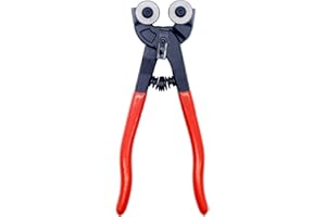 OAKBUD Glass Tile Nippers - Heavy Duty Mosaic Nippers with Carbide Wheels Ceramic Breaking Plier Portable Tile Cutter Pliers Wheeled Tile Nippers Tool for Cutting Glass Ceramic (8 Inch)