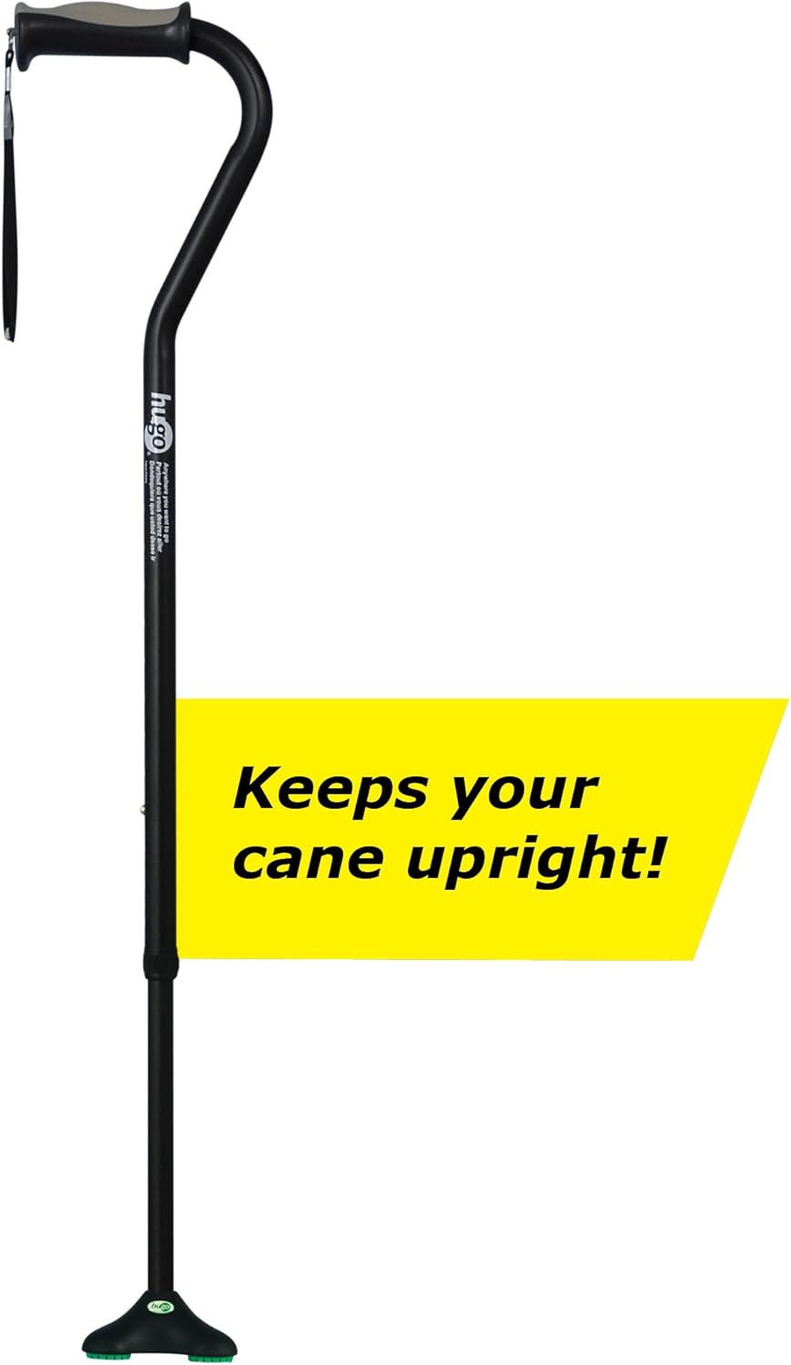 Hugo Mobility Quadpod Offset Cane with Ultra Stable Cane Tip, Ebony: Health & Personal Care