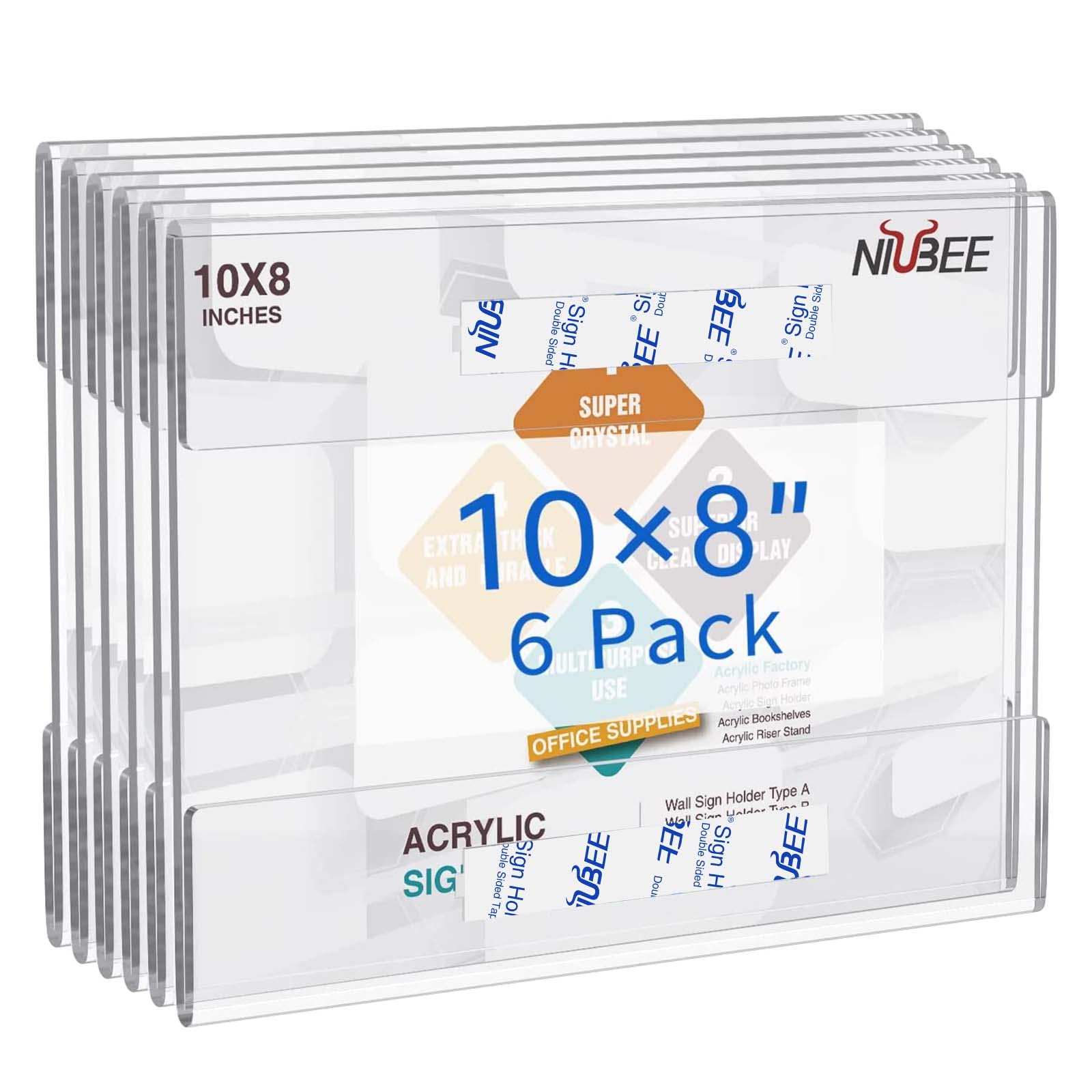 Niubee 8x10 inch Wall Mount Acrylic Sign Holder