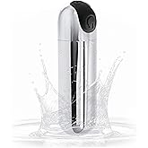 GXBOGR 10 Modes Quiet Waterproof Tool Powerful Mini Stick for Women Pleasure, Handheld Travel Pocket Portable Soft Toys Massage Ball for Body Relax(Silver)