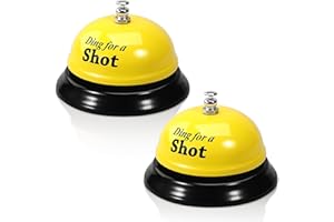 ANOVO Call Bell, Service Bell Dinner Desk Bell for The Porter Kitchen Restaurant Bar Hotel Schools (2 Pack, Yellow)-Style 2