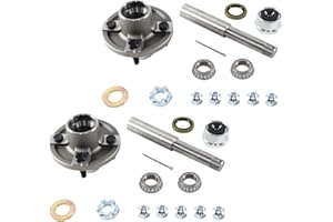 1409KMT Trailer Axle Kits with 4 on 4" Bolt Idler 1" Hub & Round Bt8 Spindle - Set of 2