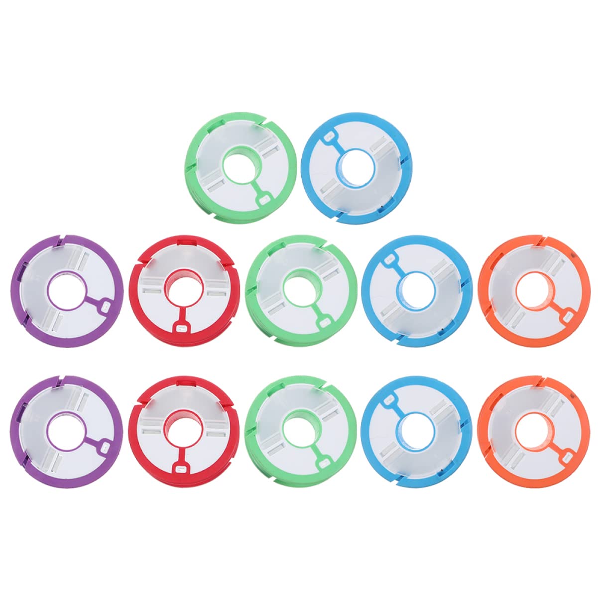 INOOMP 12pcs Bobbin Reel Rigs Round for Tippet Shaft Organizer Wheel Coil Shape Snell Winder Winding Spools Holder Foam Fishing Color Bobbins Reels Spool Silicone Random Leader