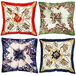 4 Pcs Hair Scarf Silk Like Scarves for Women Large Square Stain Neck Head Scarf Set 35×35 inches 4 Pcs Hair Scarf Silk Like Scarves for Women Large Square Stain Neck Head Scarf Set 35×35 inches