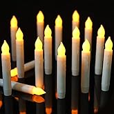 MUMCHASI Flameless Candles Battery Operated Candlesticks Flickering Led Candles Electric Flameless Taper Candlesticks Church Wedding Halloween Party Kids Fall Decor H: 6 inches 12 Packs No Remote