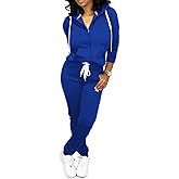 CLOCOR Track Suits for Women Set - Casual 2 Piece Outfits Sweatsuit Pocket Hoodies Long Sleeve with Patchwork Pants Set