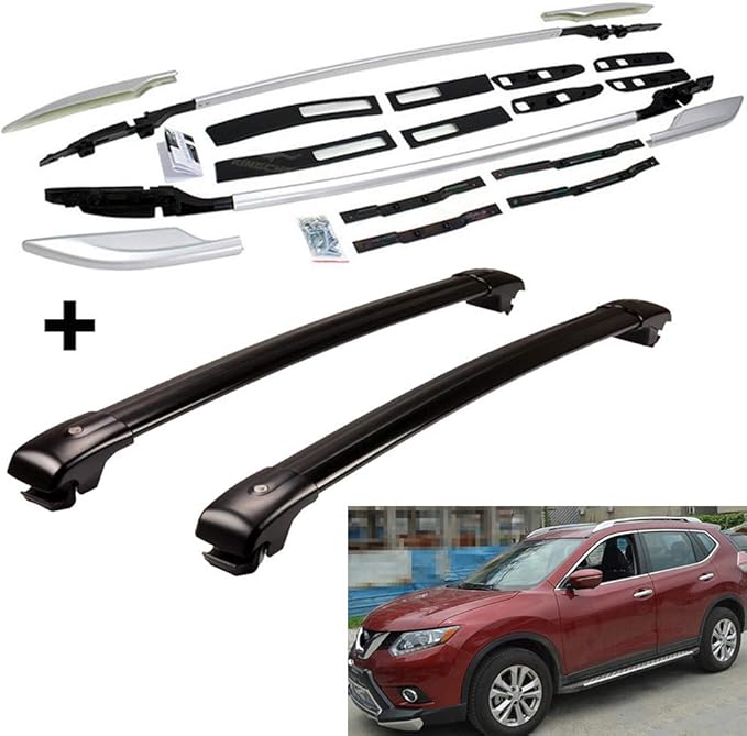 YiXiPartswell 4Pcs Roof Rail Side Rail Roof Rack Cross