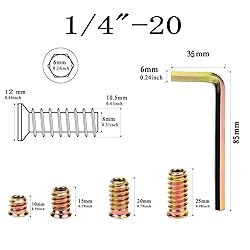 Wadayu 100pcs Threaded Inserts for Wood, Screw in