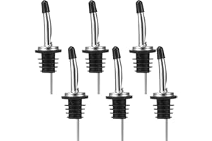 Acooruiteng Liquor Pour Spouts Liquor Bottle Pourers Stainless Steel Pour Spouts for Liquor Bottles Oil Spout Pourer with Rub