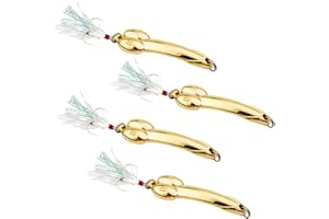 UAIAGM 4Pack Funny Fishing Lures for Men Saltwater Fishing Lures Set Metal Jigging Spoons for Bass Fishing Crank Baits Topwater Lures Tackle Gear for Mackerel Striper Bluefish