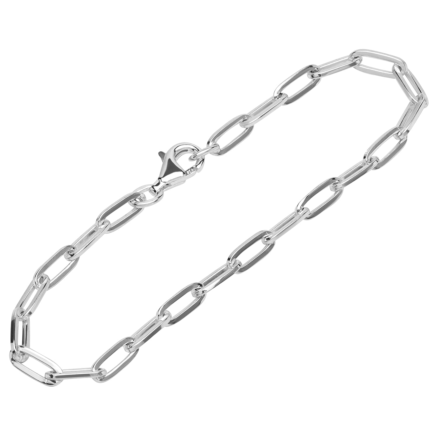 NKlaus bracelet Sterling Silver 19cm long anchorchain 4 edge ladies bangle exquisite 12