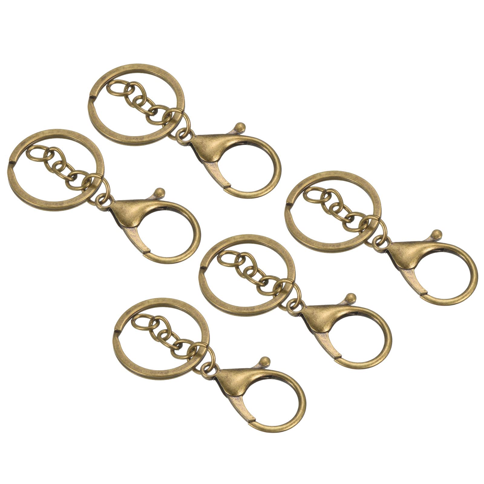 PATIKIL Key Chain Rings, 5 Pack Lobster Clasp Keyring Trigger Clip Keychain Holder for DIY Decorations, Blue