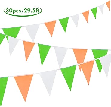 Whaline 9 Meters Irish Bunting Banner Ireland String Flag Party