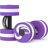 Sunlite Sports Water Weights Pool Exercise Dumbbells, Water Aerobic Equipment, High-Density EVA-Foam Dumbbell with Handle Strip, Aqua Therapy, Pool Fitness, Water Exercise, Set of 2
