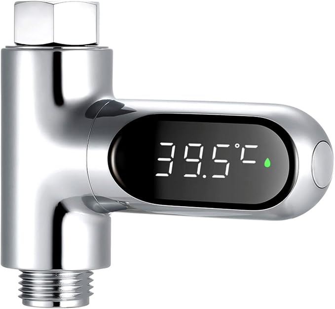 LED Display Water Meter Digital Shower Thermometer Bath Temperature