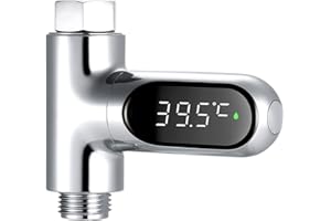 Yorten LED Digital Shower Temperature Display 0~100℃ Baby Bath Water Thermometer Celsius/Fahrenheit Display 360° Rotating Scr
