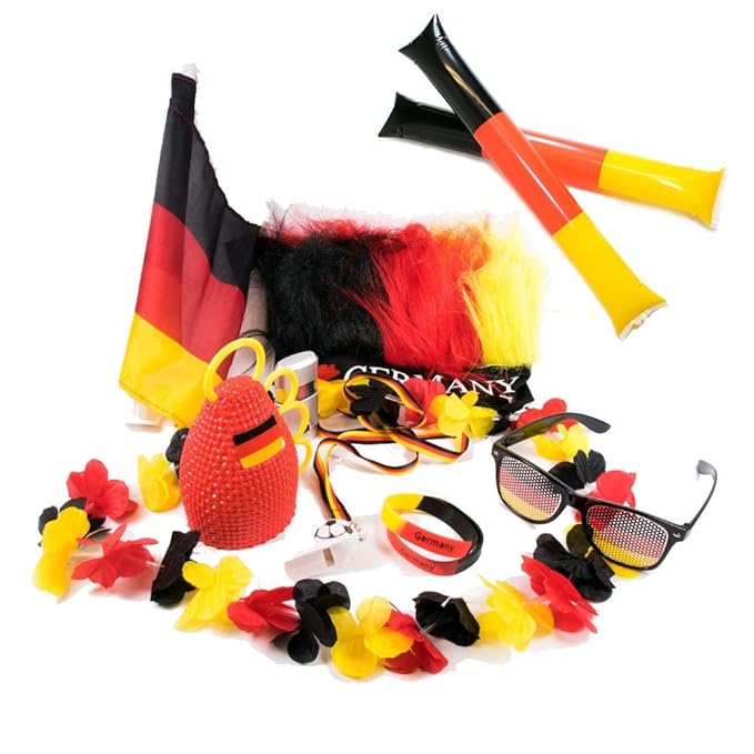 Deutschland Fanartikel Set zur Weltmeisterschaft 2018 WM in Russland, Fanmeile, Public Viewing, Olympia, Fußball