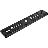 HITHUT PU-200 200mm Universal Lengthened Quick Release Plate Slide Rail with D-Ring Screw for Tripod Ball Head DSLR Camera, A