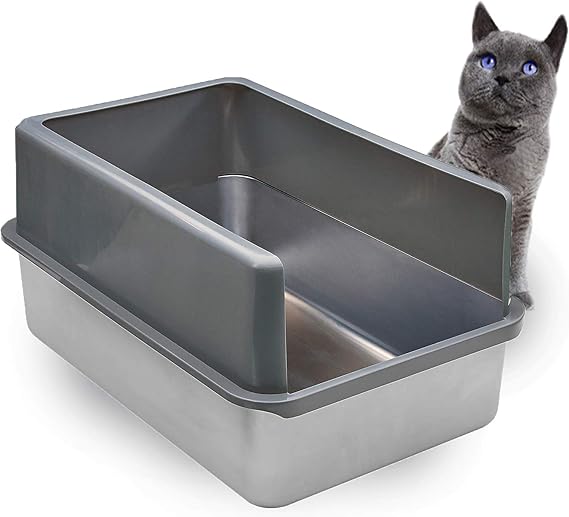 iPrimio Enclosed Sides Stainless Steel Cat XL Litter Box Keep Litter In