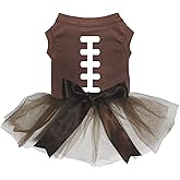 Petitebella Rugby Print Puppy Dog Dress (Brown/Brown, Medium)