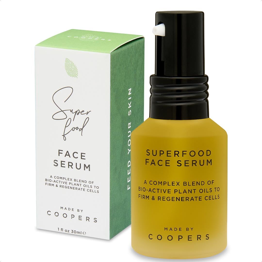 Made by Coopers Superfood Face Firming Serum | Vitamin C Skincare with Pomegranate, Chia, Baobab & Hemp | Daily Face Moisturiser Alternative for Radiant & Youthful Skin | Vegan & Cruelty Free | 30ml