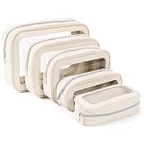 YOPCDJ 5PCS Diaper Bag Organizer Pouch Set, TSA Approved Toiletry Bag,Clear Waterproof TPU Makeup Bag Set Travel Organizer Bags for Women and Kids,Mothers Day Gifts