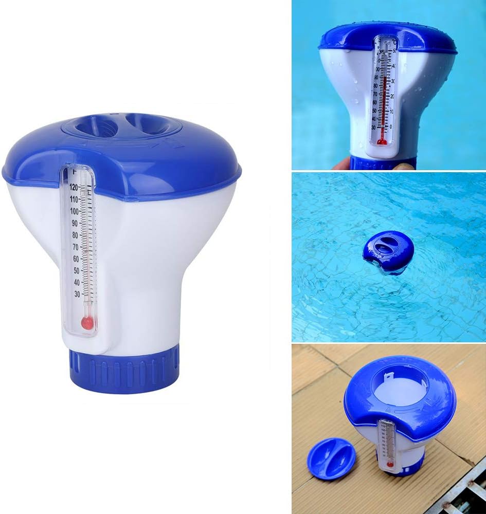 GTWCK Floating Chemical Dispenser, Pool Chlorine Dispenser Floating Pill Raft Swimming Pool Cleaning Dispenser Automatic Drug Applicator for Swimming Pool Spa Hot Tub