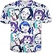 kydely Unisex 3D Print T Shirts Ahegao Funny Short Sleeve Funny Cotton T-Shirt 19 XL