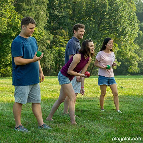 Play Platoon 100mm Bocce Ball Set Regulation Size With 8 Premium Resin Bocce Balls, Pallino