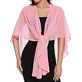 CHICGAL Shawls and Wraps for Evening Dresses Sheer Womens Chiffon Scarf Wedding Bridal Cover Up
