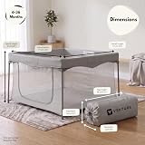 Venture All Stars Joy Square Baby Playpen Foldable Mesh Sides Travel Bag Grey view 7
