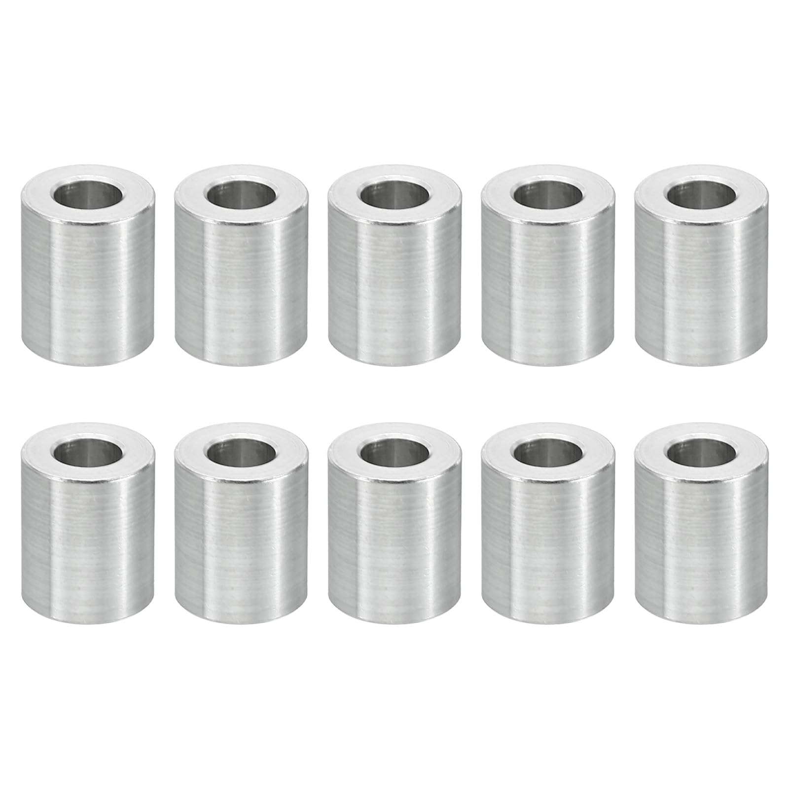PATIKIL M5 Aluminum Spacers, 10 Pcs Metal Spacer Aluminum 5.2mm ID x 10mm OD x 12mm L Aluminum Spacer Screw Standoff Round for 1/5inch or M5 Screw Bolts