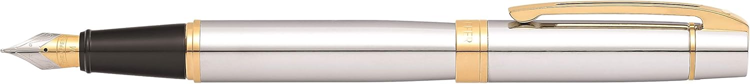 Sheaffer 300 - Refillable fountain pen, fine nib, chrome finish, gold-tone trim, E0934243 - Image 3