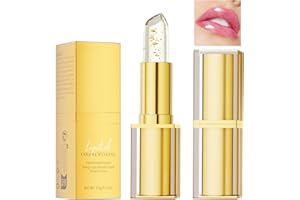 2 PCS Transferproof Color Changing Lipstick, Clear Lip stick That Changes Color, Gold Crystal ph Color Changing Lipstick, Lon