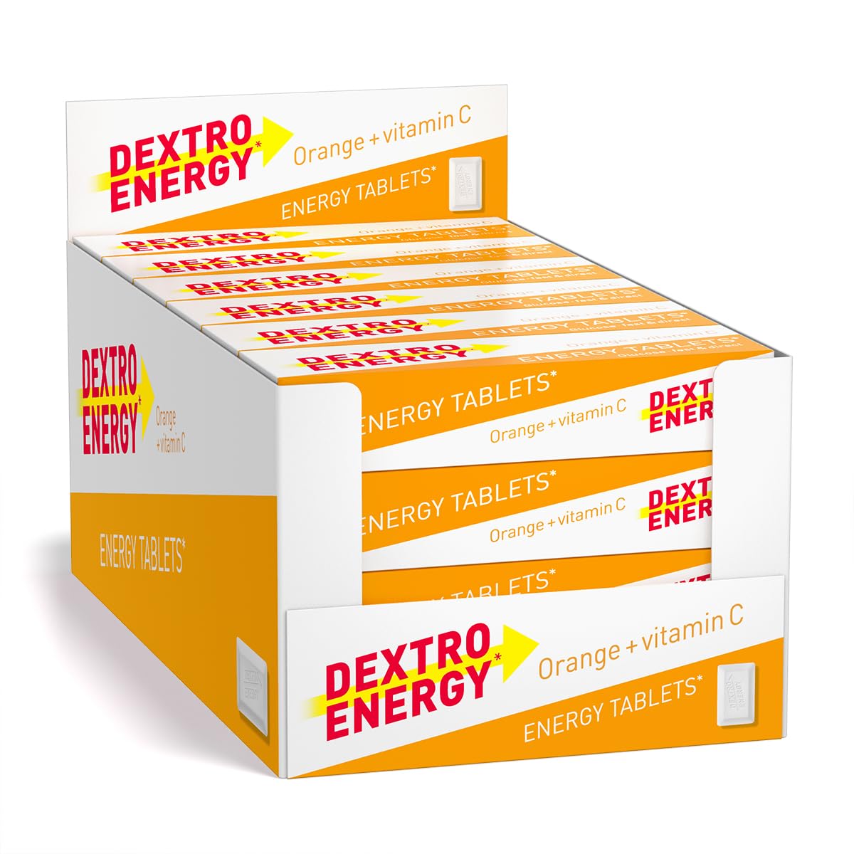 Dextro Energy Orange Tablets | Fast Acting Carbohydrates for a Quick Burst of Glucose | with Vitamin C for reduction of tiredness and fatigue | Vegan | 47g (Pack of 24) โ image 1
