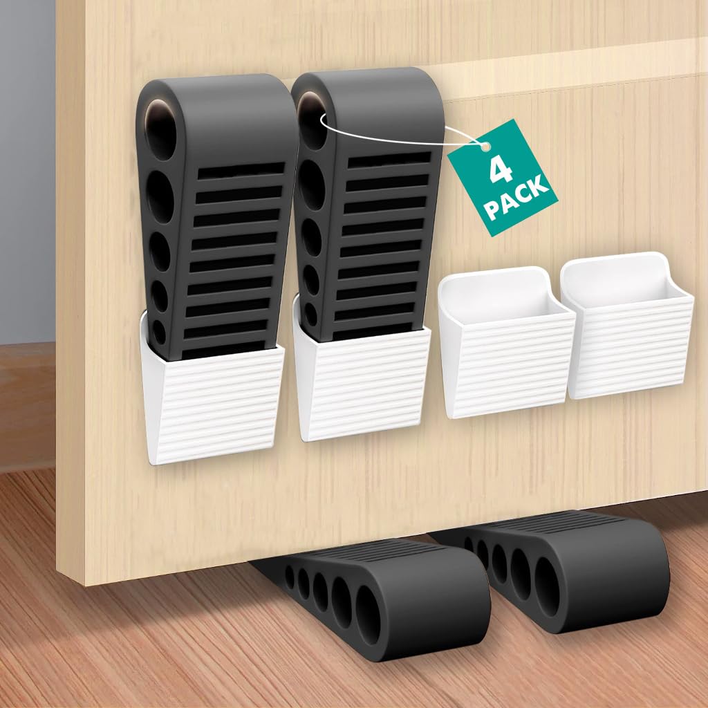 POWERLAND Rubber Door Wedge,Anti-Skid, Durable Door Stopper,Security Door Wedges for Suitable for Flooring of Various Materials