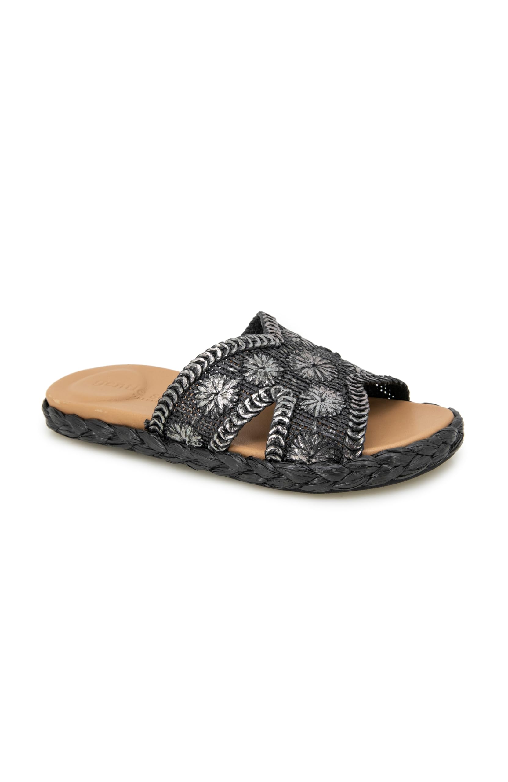 Photo 1 of Gentle Souls by Kenneth Cole Women's Women's Tristan Slide Sandal, Pewter Woven, 8.5