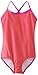Kanu Surf Girls' Layla Beach Sport Banded 1 Piece Swimsuit, Solid Coral, 4