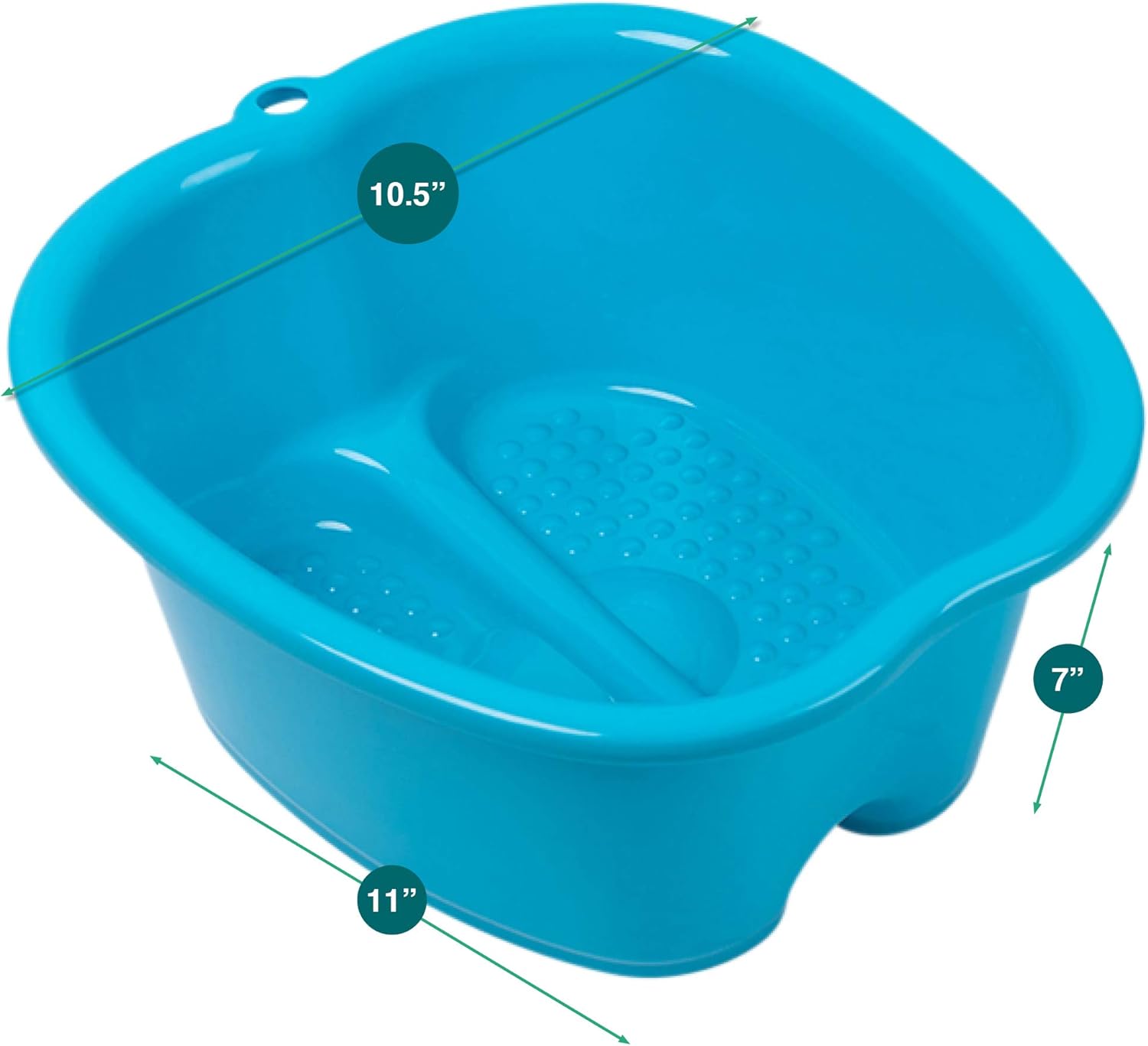 Foot Soaking Bath Basin – Large Size for Soaking Feet | Pedicure and Massager Tub for at Home Spa Treatment | Callus, Fungus, Dead Skin Remover, Blue: Health & Personal Care