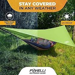 Foxelli Rain Tarp – Hammock Rain Fly, 12ft