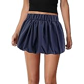 Erinaco Women's Leopard Print Bubble Mini Skirts High Waist Ruffle Hem A Line Short Skirt Night Out Party Concert