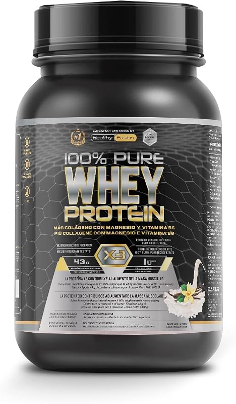Proteína de Soro | Proteína Pura de Soro com Colagénio + Magnésio | Tonifica e aumenta a massa muscular | Melhore os Seus Treinos | 1000g de proteína (Baunilha)