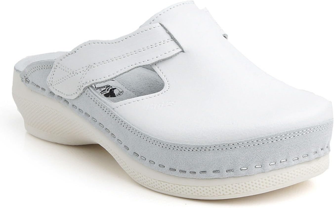 Batz Flower Leather Womens Ladies Slip-on Clogs
