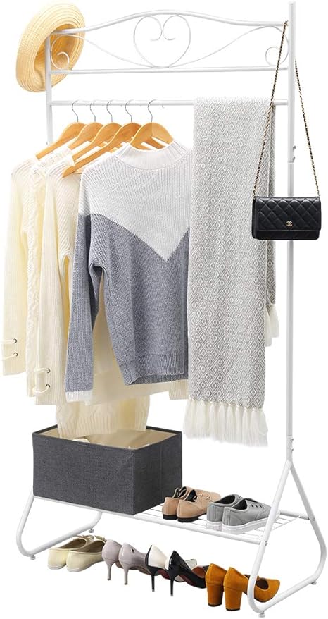 Amazon Langria ハンガーラック コートハンガー メタルラック 防サビ ワードローブ 洋服掛け 家庭用 幅約90 奥行約45 高さ約174 5cm ホワイト ハンガーラック オンライン通販