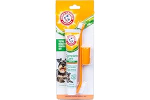 Arm & Hammer Complete Care Dental Gel Dog Toothbrush Kit, Gel Dog Toothpaste, Toothbrush, Finger Brush, Fresh Breath, Tartar Control, Baking Soda Enhanced Pet Dental Supplies, Chicken Flavor, 2.5oz