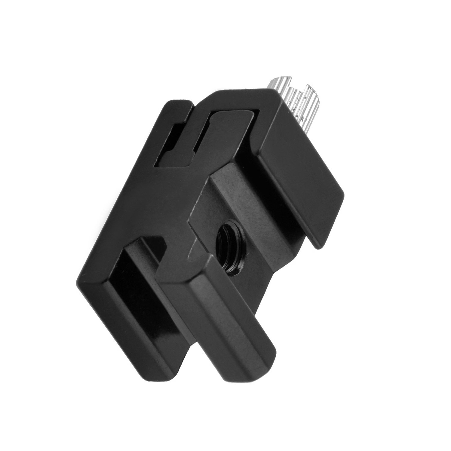 pangshi Black Metal Cold Shoe Flash Stand Adapter with 1/4-inch -20 Tripod Screw (4 Packs)