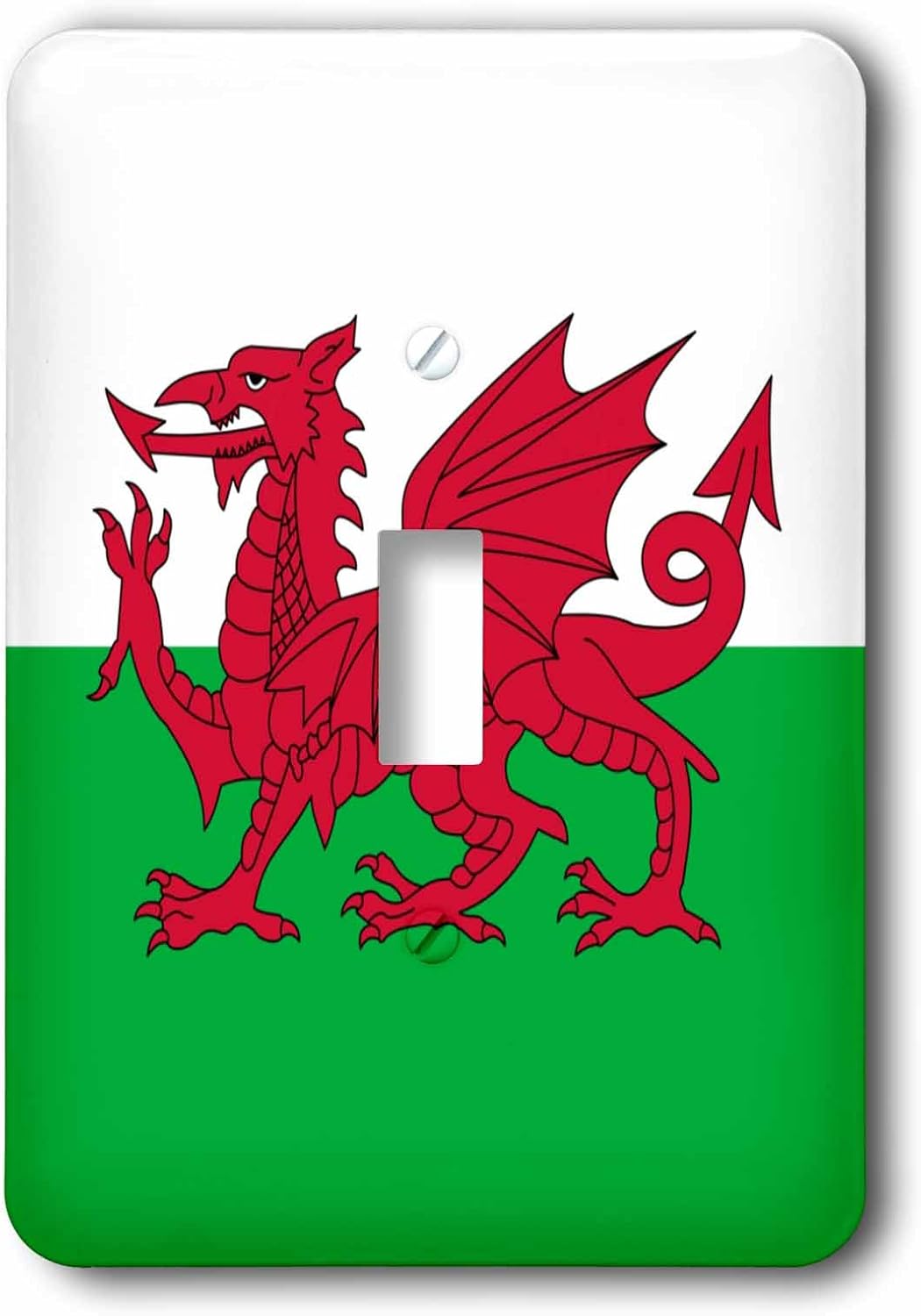 3drose Lsp 158289 1 Flag Of Wales Welsh Red Dragon On White And Green Y Ddraig Goch Uk United Kingdom Great Britain Single Toggle Switch Switch Plates Amazon Com