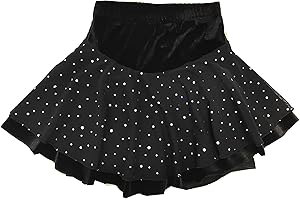 JoyCan Ice Skating Skirts Girls Soft Velvet Kids Children Skate Team Training Black Skirts Girls Skiing Figure Skating Dress